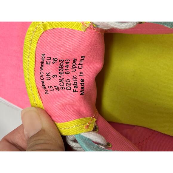 Sperry Women's Canvas Pink, Blue, Lime Green Sneakers size 4M SCK163953 - Picture 8 of 8